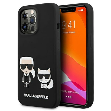 Karl Lagerfeld Slilicone Karl & Choupette Magsafe - iPhone 13 Pro Tasche (schwarz)