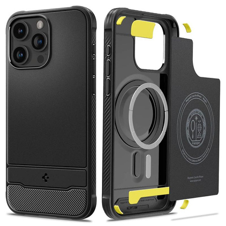 Spigen Rugged Armor MagSafe - Gehäuse für iPhone 15 Pro Max (Schwarz matt)