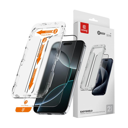 Crong EasyShield 2-Pack - Verre trempé pour iPhone 16 Pro (2 pièces)