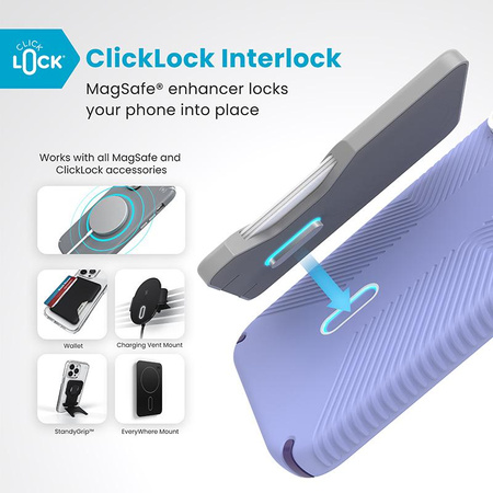 Speck Presidio2 Grip ClickLock & MagSafe - iPhone 16 Pro Max tok (Future Lavender / Cassis Purple / White)