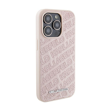 Karl Lagerfeld Quilted K Pattern - pouzdro pro iPhone 15 Pro (růžové)
