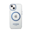Guess Metal Outline Magsafe - Coque pour iPhone 14 Plus (transparent / bleu)