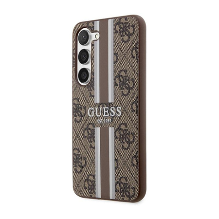 Guess 4G Printed Stripe - Etui Samsung Galaxy S23 (brązowy)