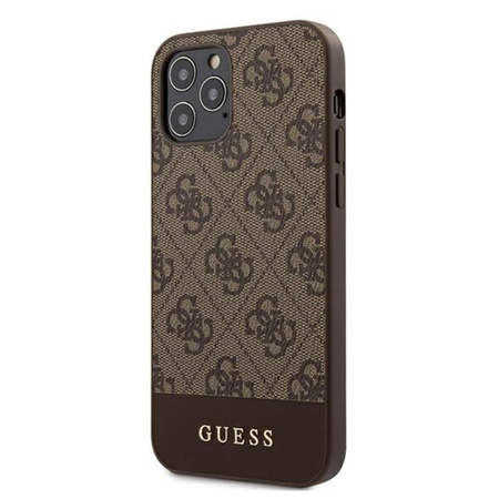 Guess 4G Bottom Stripe Kollektion - iPhone 12 / iPhone 12 Pro Tasche (braun)