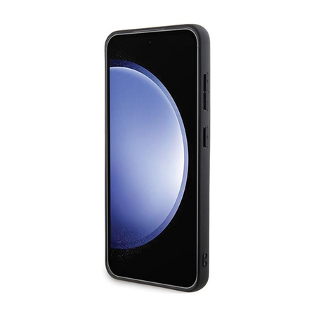 BMW Leder Carbon Blue Line - Tasche für Samsung Galaxy S24 (schwarz)