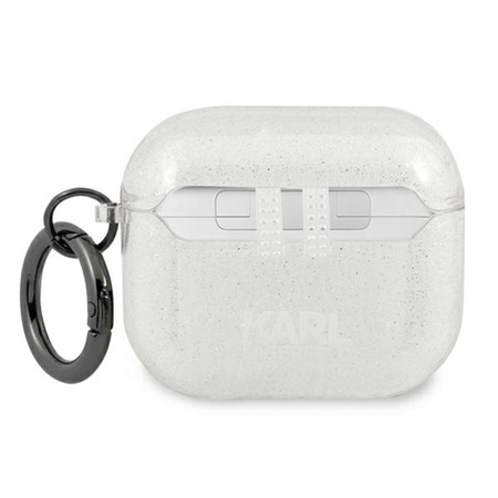 Karl Lagerfeld Choupette Head Glitter - pouzdro na AirPods 3 (stříbrné)