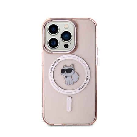 Karl Lagerfeld IML Choupette MagSafe - pouzdro na iPhone 15 Pro (růžové)