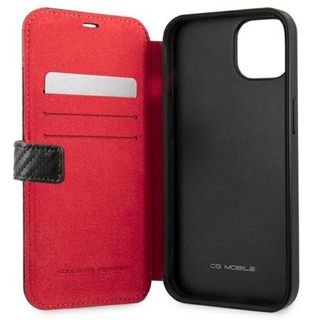 Ferrari Booktype On Track Carbon Stripe - iPhone 13 mini Case (black)