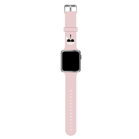 Karl Lagerfeld szilikon Karl Head - szíj Apple Watch 42/44/45 mm-es órához (rózsaszín)