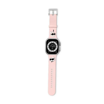 Karl Lagerfeld 3D Gummi Karl & Choupette Heads NFT - Armband für Apple Watch 38/40/41 mm (rosa)