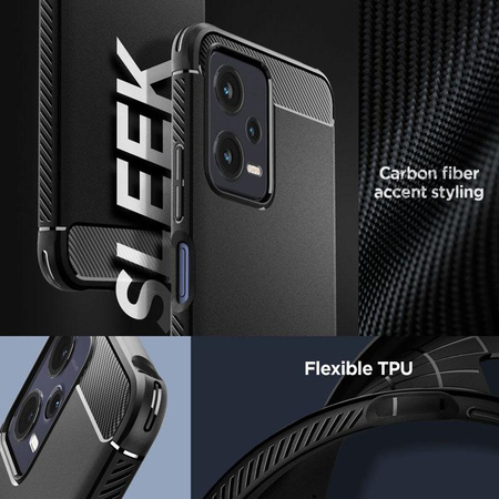 Spigen Rugged Armor - pouzdro pro Xiaomi Redmi Note 12 5G/POCO X5 5G (černé)