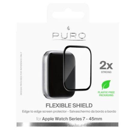 Puro Flexible Shield Edge to Edge – Szkło ochronne hybrydowe na ekran + aplikator Apple Watch 7 (45 mm)
