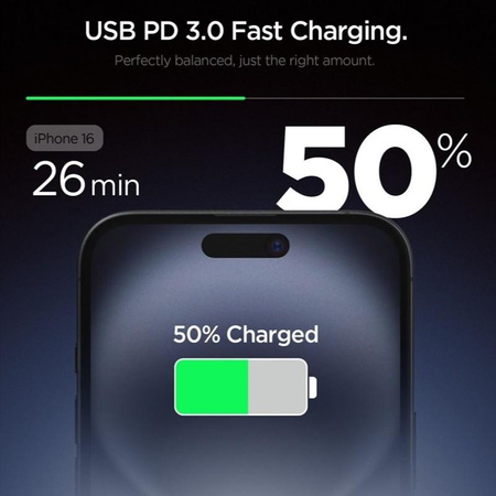 Spigen Essential EE201EU GaN - Chargeur secteur USB-C 20W (Noir)