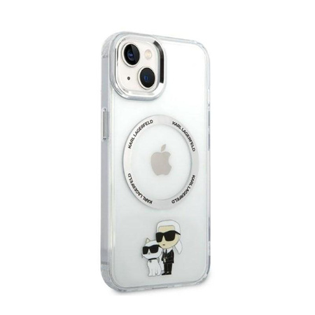 Karl Lagerfeld IML NFT Karl & Choupette MagSafe - Coque pour iPhone 14 (Transparent)