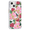 Rifle Paper Clear MagSafe - étui pour iPhone 14 / iPhone 13 décoré en or (Rose Garden)