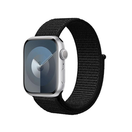 Crong Nylon Reflex - Bracelet sport pour Apple Watch 38/40/41/42 mm (noir)