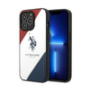 US Polo Assn Tricolor Embossed - Coque pour iPhone 14 Pro Max (blanc)