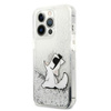 Karl Lagerfeld Liquid Glitter Choupette Fun - Etui iPhone 13 Pro (srebrny)