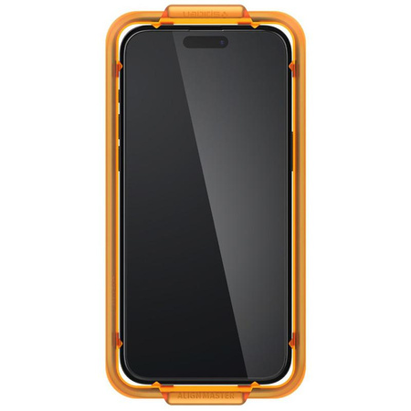 Spigen Alm Glass FC 2-Pack - Edzett üveg iPhone 15 Pro Max készülékhez 2 db (fekete keret)