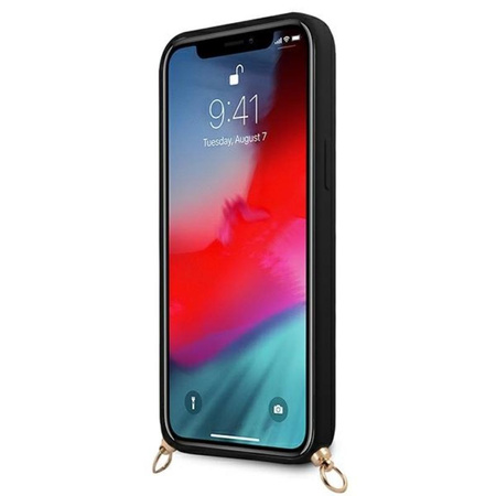 Guess 4G Big Logo Chain - Etui iPhone 12 / iPhone 12 Pro (czarny)