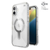 Speck Presidio Perfect-Clear Grip ClickLock & MagSafe - Coque pour iPhone 16 Plus (Transparente / Finition Chrome / Argent Serein)
