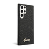 Guess Glitter Flakes Metal Logo Case - Tasche für Samsung Galaxy S24 Ultra (Schwarz)