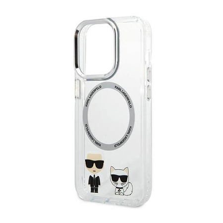 Karl Lagerfeld Karl & Choupette Aluminum MagSafe - iPhone 14 Pro Case (Transparent)