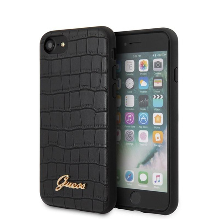 Guess Croco Case - Etui iPhone SE 2020 / 8 / 7 (Black)