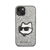 Karl Lagerfeld NFT Glitter Choupette Patch - Hülle für iPhone 14 Plus (Silber)