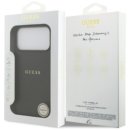 Guess Grained Ring MagSafe - Case iPhone 17 Pro Max (black)