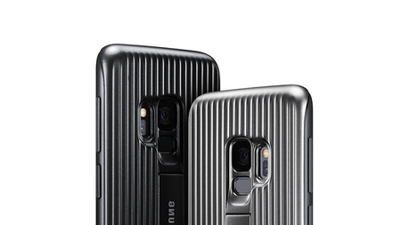 Ochranný kryt Samsung se stojánkem - pouzdro Samsung Galaxy S9 se stojánkem (stříbrné)