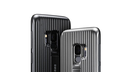 Housse protectrice Samsung sur pied - Étui Samsung Galaxy S9 avec support (Argent)