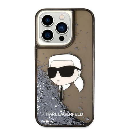 Karl Lagerfeld Liquid Glitter NFT Karl's Head - iPhone 14 Pro Case (black)