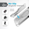 Speck Presidio Perfect-Clear Grip ClickLock & MagSafe - Coque pour iPhone 15 Pro (Transparent / Finition Chrome / Argent Serein)