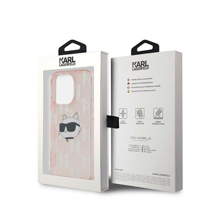 Karl Lagerfeld IML Choupette Head & Monogram - iPhone 13 Pro tok (rózsaszín)