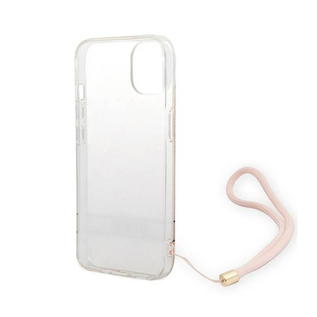 Guess 4G Print Cord - Etui avec dragonne iPhone 14 (rose)