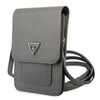 Guess Wallet Saffiano Triangle Logo Phone Bag - Sac pour smartphone et accessoires (Gris)