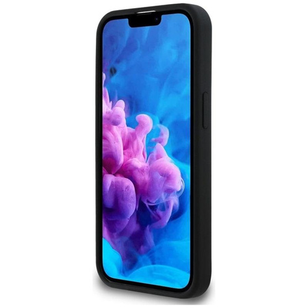 Guess Silicone Script Metal Logo MagSafe - Hülle für iPhone 16e (schwarz)