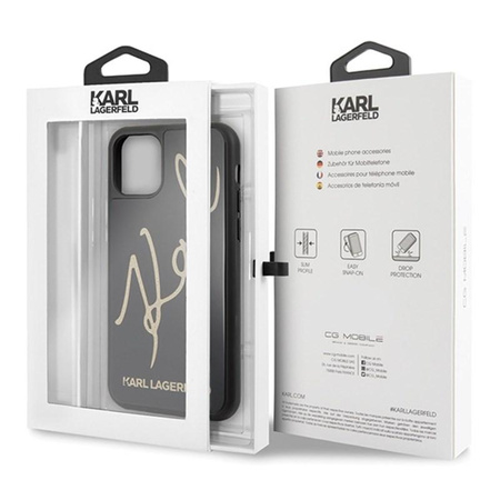 Karl Lagerfeld Double Layers Glitter Signature Case - Coque iPhone 11 (Noir)