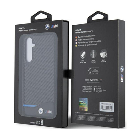 BMW Leather Carbon Blue Line - Samsung Galaxy S23 FE Case (black)