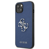 Guess Saffiano 4G Big Silver Logo - iPhone 13 mini case (blue)