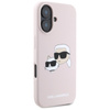 Karl Lagerfeld Silikon Doppelköpfe drucken MagSafe - iPhone 16 Hülle (rosa)