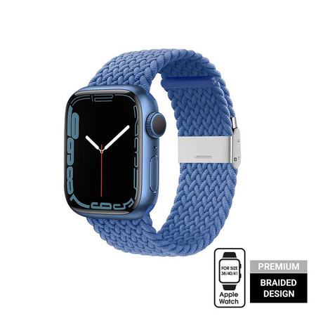 Crong Wave Band - Geflochtenes Armband für Apple Watch 38/40/41 mm (blau)