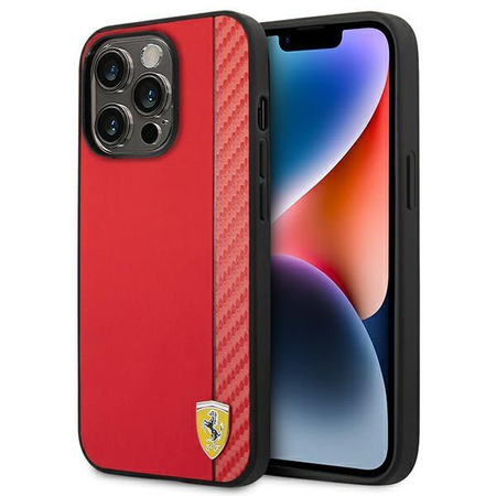 Ferrari Carbon - Coque iPhone 14 Pro (Rouge)