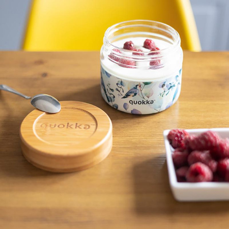 Quokka Deli Food Jar - Glas-Lebensmittelbehälter / Lunchbox 500 ml (Blue Nature)