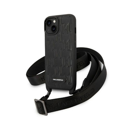 Karl Lagerfeld Monogram Plaque Logo Strap - pouzdro pro iPhone 14 (černé)