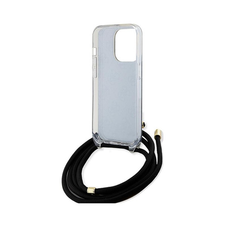 Guess Crossbody Cord 4G Print - Coque pour iPhone 15 Pro Max (noir)