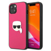 Karl Lagerfeld PU Leder Karl's Head Metall - iPhone 13 mini Tasche (rosa)