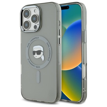 Karl Lagerfeld IML Metall Karl Head MagSafe - iPhone 16 Pro Max Tasche (schwarz)