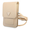 Guess Wallet Saffiano Triangle Logo Phone Bag - Smartphone- und Zubehörtasche (Beige)
